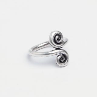 Inel spirale Theep, argint patinat, Thailanda