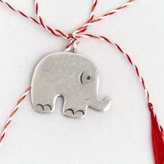 Mărțișor elefant simplu din argint