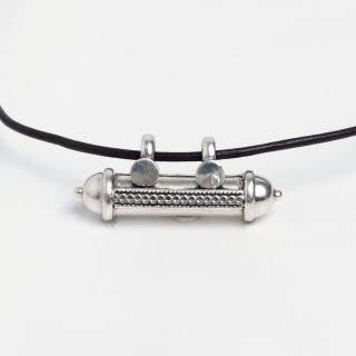 Talisman din argint Tawiz cu șnur de piele, India